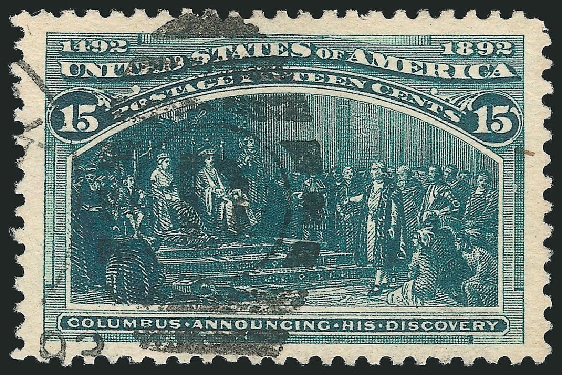 Cost of US Stamp Scott Catalogue # 238 - 1893 15c Columbian Exposition. Robert Siegel Auction Galleries, Nov 2013, Sale 1061, Lot 3703