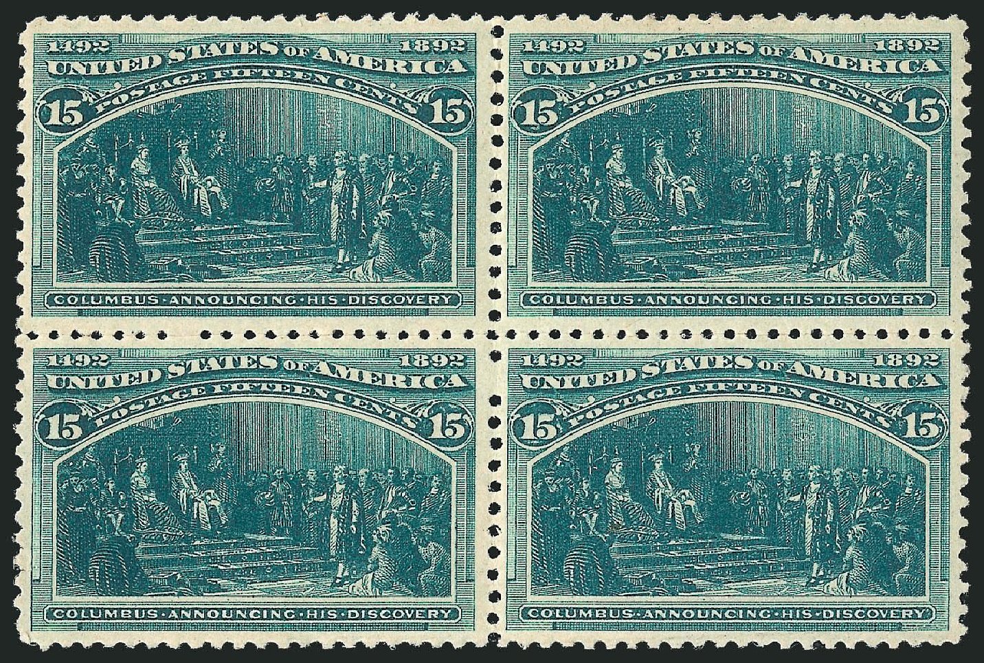 Value of US Stamp Scott Cat. #238 - 15c 1893 Columbian Exposition. Robert Siegel Auction Galleries, Sep 2014, Sale 1078, Lot 343
