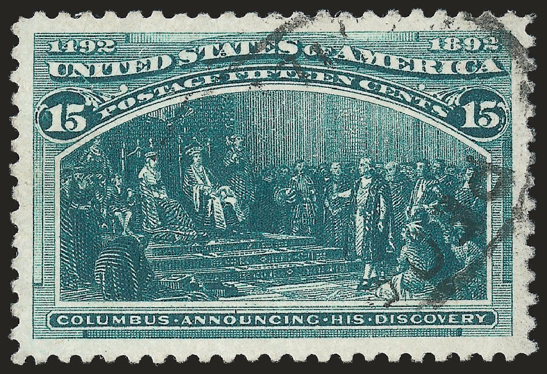 US Stamps Value Scott Catalog 238 - 15c 1893 Columbian Exposition. Robert Siegel Auction Galleries, Jun 2009, Sale 975, Lot 1523