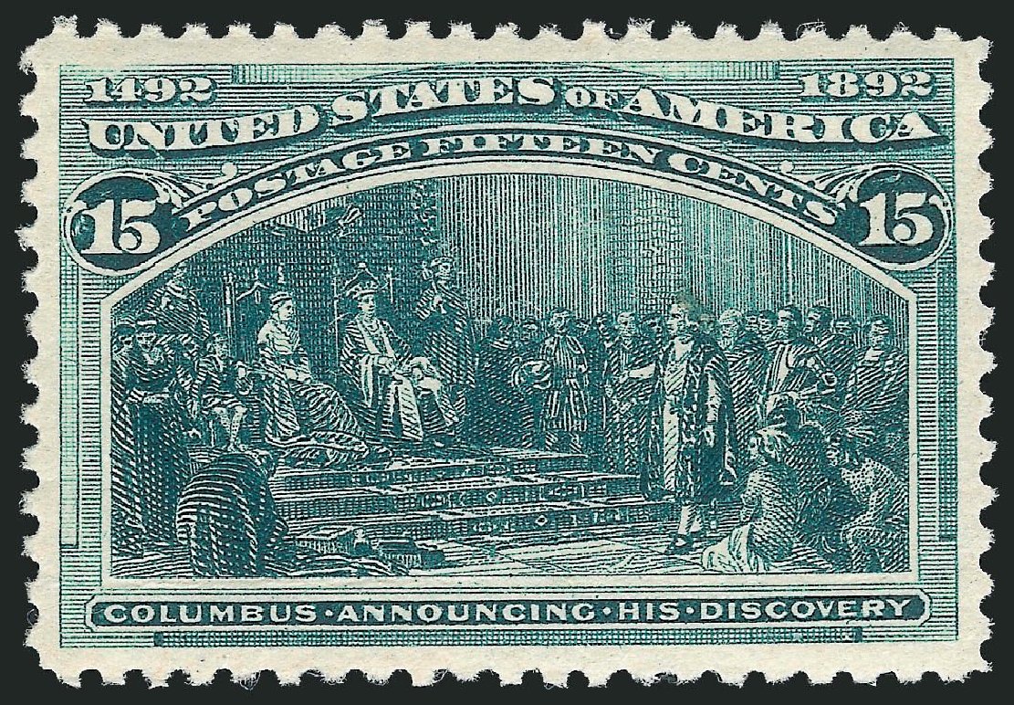 US Stamp Values Scott Catalogue # 238: 15c 1893 Columbian Exposition. Robert Siegel Auction Galleries, Jul 2013, Sale 1050, Lot 356