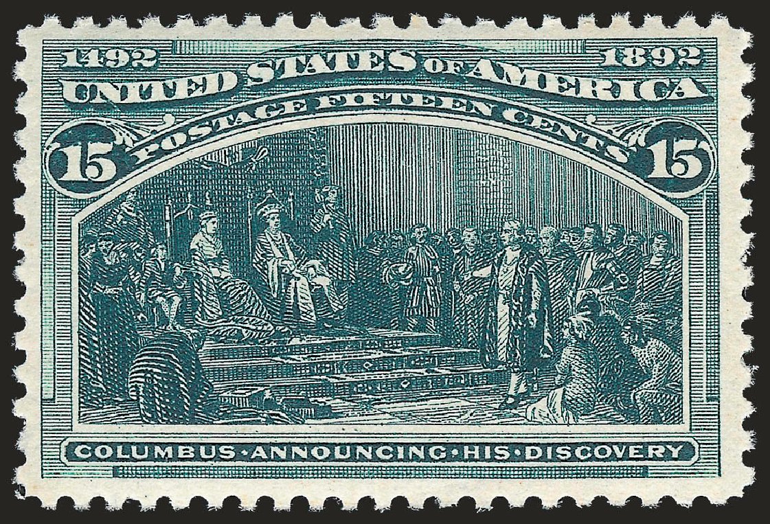 Cost of US Stamps Scott #238: 1893 15c Columbian Exposition. Robert Siegel Auction Galleries, Sep 2009, Sale 976, Lot 1686