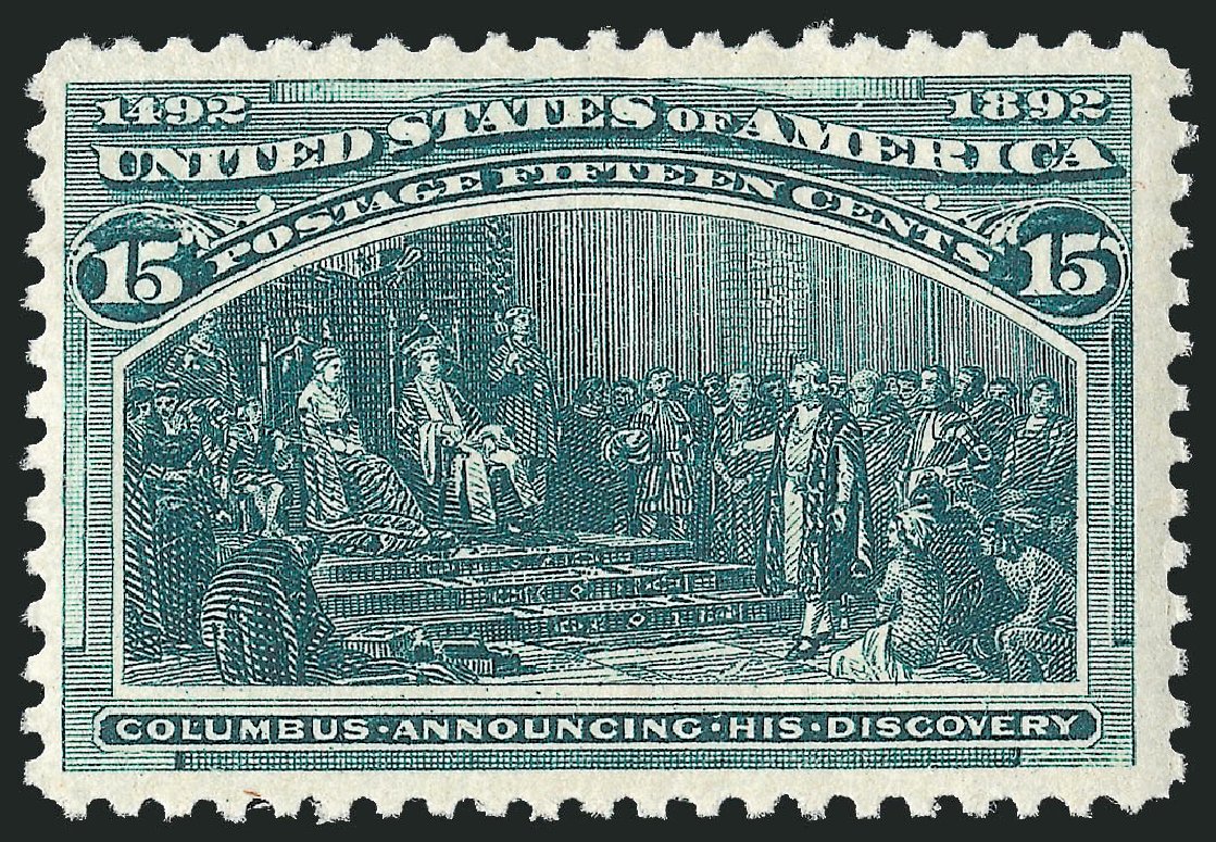 US Stamp Values Scott Cat. # 238 - 15c 1893 Columbian Exposition. Robert Siegel Auction Galleries, Feb 2010, Sale 983, Lot 146
