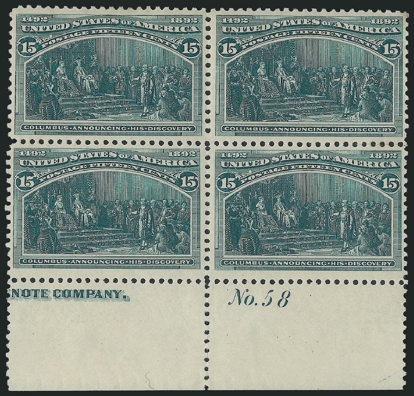 Cost of US Stamp Scott Catalogue 238 - 1893 15c Columbian Exposition. Robert Siegel Auction Galleries, Oct 2010, Sale 997, Lot 5686