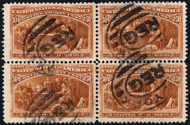 Cost of US Stamp Scott # 239: 30c 1893 Columbian Exposition. Harmer-Schau Auction Galleries, Jan 2014, Sale 100, Lot 498