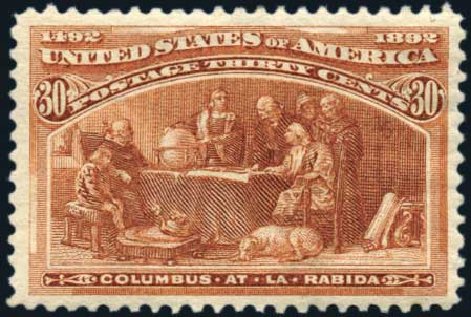Value of US Stamps Scott Catalogue # 239: 30c 1893 Columbian Exposition. Harmer-Schau Auction Galleries, Oct 2009, Sale 83, Lot 388