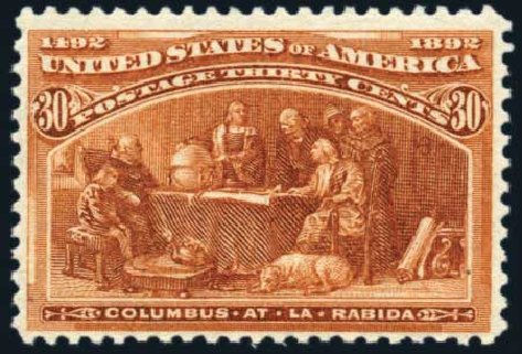 US Stamps Value Scott # 239 - 30c 1893 Columbian Exposition. Harmer-Schau Auction Galleries, Jun 2008, Sale 78, Lot 1419