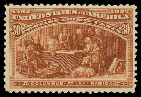 Value of US Stamp Scott Catalog #239: 1893 30c Columbian Exposition. Daniel Kelleher Auctions, Jul 2011, Sale 625, Lot 819