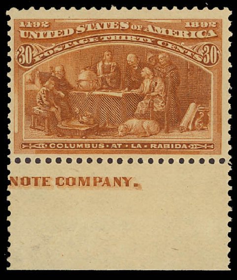 Costs of US Stamp Scott Catalogue #239 - 1893 30c Columbian Exposition. Daniel Kelleher Auctions, Jun 2012, Sale 630, Lot 1529