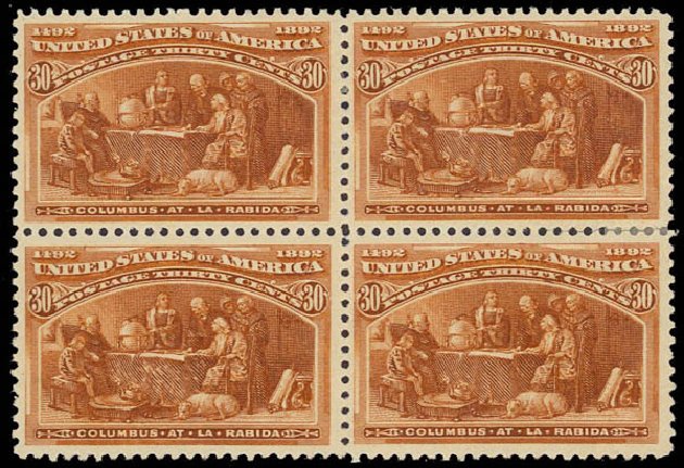 Cost of US Stamps Scott #239: 1893 30c Columbian Exposition. Daniel Kelleher Auctions, Oct 2012, Sale 632, Lot 1139