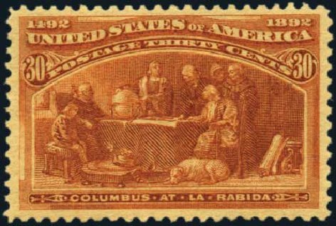 Values of US Stamp Scott Catalogue 239: 1893 30c Columbian Exposition. Harmer-Schau Auction Galleries, Aug 2012, Sale 94, Lot 1331