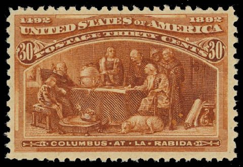 Value of US Stamps Scott Catalog #239 - 1893 30c Columbian Exposition. Daniel Kelleher Auctions, Jul 2011, Sale 625, Lot 821
