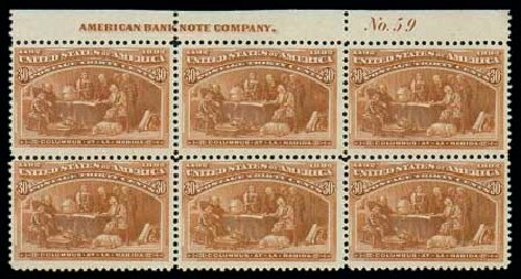 Cost of US Stamp Scott Catalogue 239: 1893 30c Columbian Exposition. Matthew Bennett International, Dec 2007, Sale 324, Lot 1144