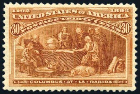 Price of US Stamps Scott # 239 - 30c 1893 Columbian Exposition. Harmer-Schau Auction Galleries, Aug 2011, Sale 90, Lot 1354