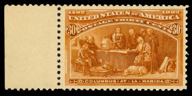 Costs of US Stamp Scott #239 - 1893 30c Columbian Exposition. Daniel Kelleher Auctions, Mar 2013, Sale 635, Lot 364