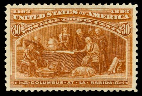 US Stamp Prices Scott Catalog # 239 - 1893 30c Columbian Exposition. Daniel Kelleher Auctions, Oct 2014, Sale 660, Lot 2224