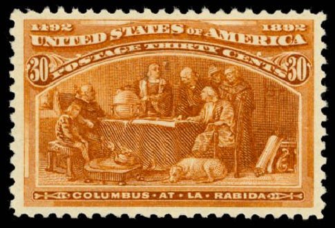 Costs of US Stamps Scott # 239: 1893 30c Columbian Exposition. Daniel Kelleher Auctions, Dec 2014, Sale 661, Lot 204