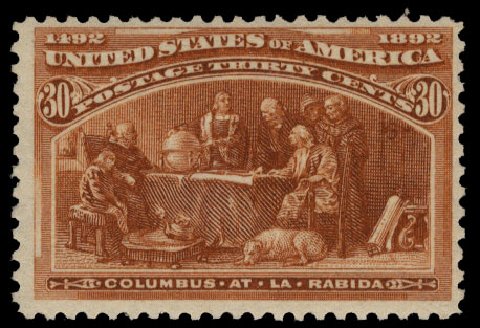 US Stamp Values Scott Catalog 239 - 1893 30c Columbian Exposition. Cherrystone Auctions, Mar 2010, Sale 201003, Lot 135