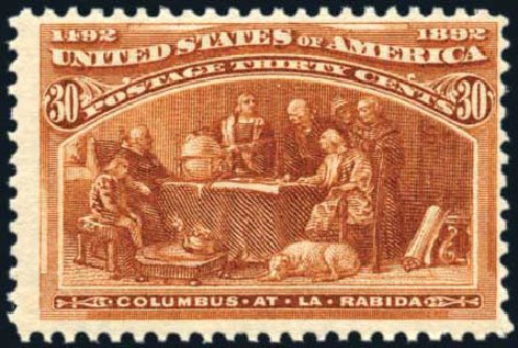 US Stamps Value Scott 239 - 1893 30c Columbian Exposition. Harmer-Schau Auction Galleries, Aug 2011, Sale 90, Lot 1355