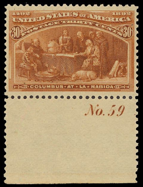 Price of US Stamps Scott Catalog 239: 1893 30c Columbian Exposition. Daniel Kelleher Auctions, Jun 2012, Sale 630, Lot 1525