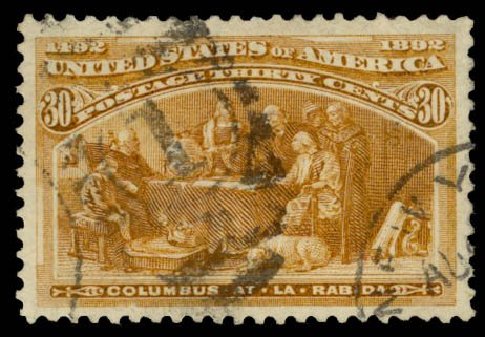 Price of US Stamp Scott #239 - 1893 30c Columbian Exposition. Daniel Kelleher Auctions, Oct 2014, Sale 660, Lot 2225