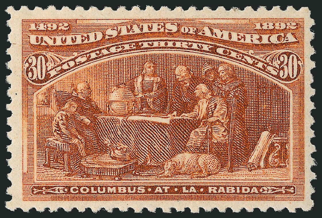 US Stamp Values Scott Catalogue #239 - 1893 30c Columbian Exposition. Robert Siegel Auction Galleries, Dec 2011, Sale 1017, Lot 625