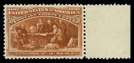 US Stamps Price Scott Catalog # 239: 1893 30c Columbian Exposition. Matthew Bennett International, Dec 2007, Sale 324, Lot 1142