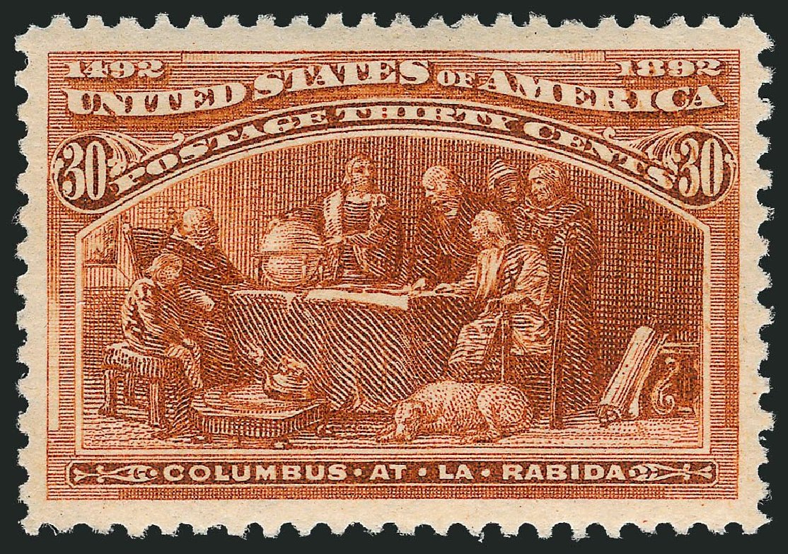 US Stamps Values Scott # 239: 30c 1893 Columbian Exposition. Robert Siegel Auction Galleries, Mar 2014, Sale 1067, Lot 1232