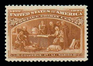 Values of US Stamps Scott 239 - 30c 1893 Columbian Exposition. Matthew Bennett International, Dec 2007, Sale 324, Lot 1143