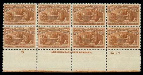 US Stamps Price Scott 239: 30c 1893 Columbian Exposition. Matthew Bennett International, Dec 2007, Sale 325, Lot 1753