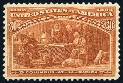 Prices of US Stamp Scott Cat. #239: 30c 1893 Columbian Exposition. Harmer-Schau Auction Galleries, Aug 2011, Sale 90, Lot 1353