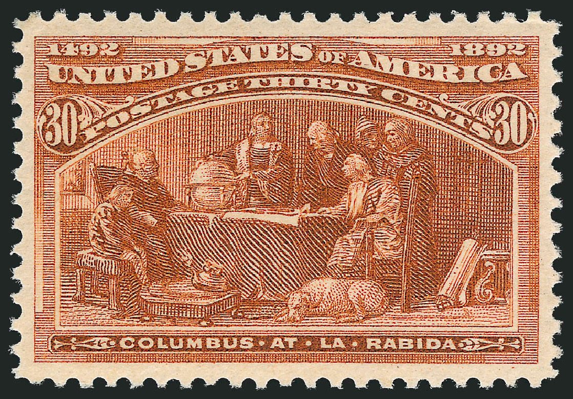 US Stamps Values Scott Cat. #239 - 30c 1893 Columbian Exposition. Robert Siegel Auction Galleries, Oct 2011, Sale 1014, Lot 1513