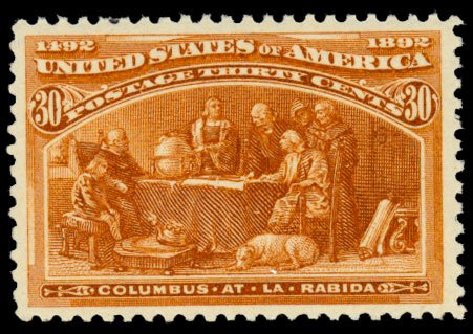 Values of US Stamp Scott #239: 30c 1893 Columbian Exposition. Daniel Kelleher Auctions, Dec 2013, Sale 640, Lot 196