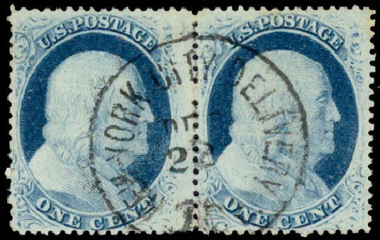 Costs of US Stamps Scott Catalogue #24 - 1857 1c Franklin. Daniel Kelleher Auctions, May 2015, Sale 669, Lot 2437