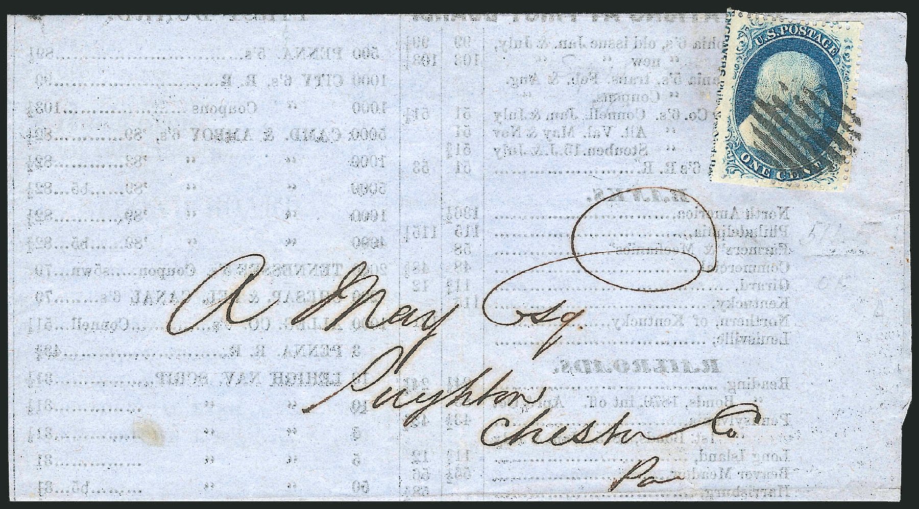 US Stamp Values Scott # 24 - 1c 1857 Franklin. Robert Siegel Auction Galleries, Mar 2011, Sale 1006, Lot 1217