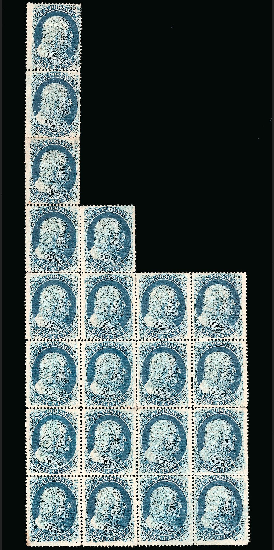 US Stamp Prices Scott Catalog 24: 1857 1c Franklin. Robert Siegel Auction Galleries, Mar 2011, Sale 1006, Lot 1227