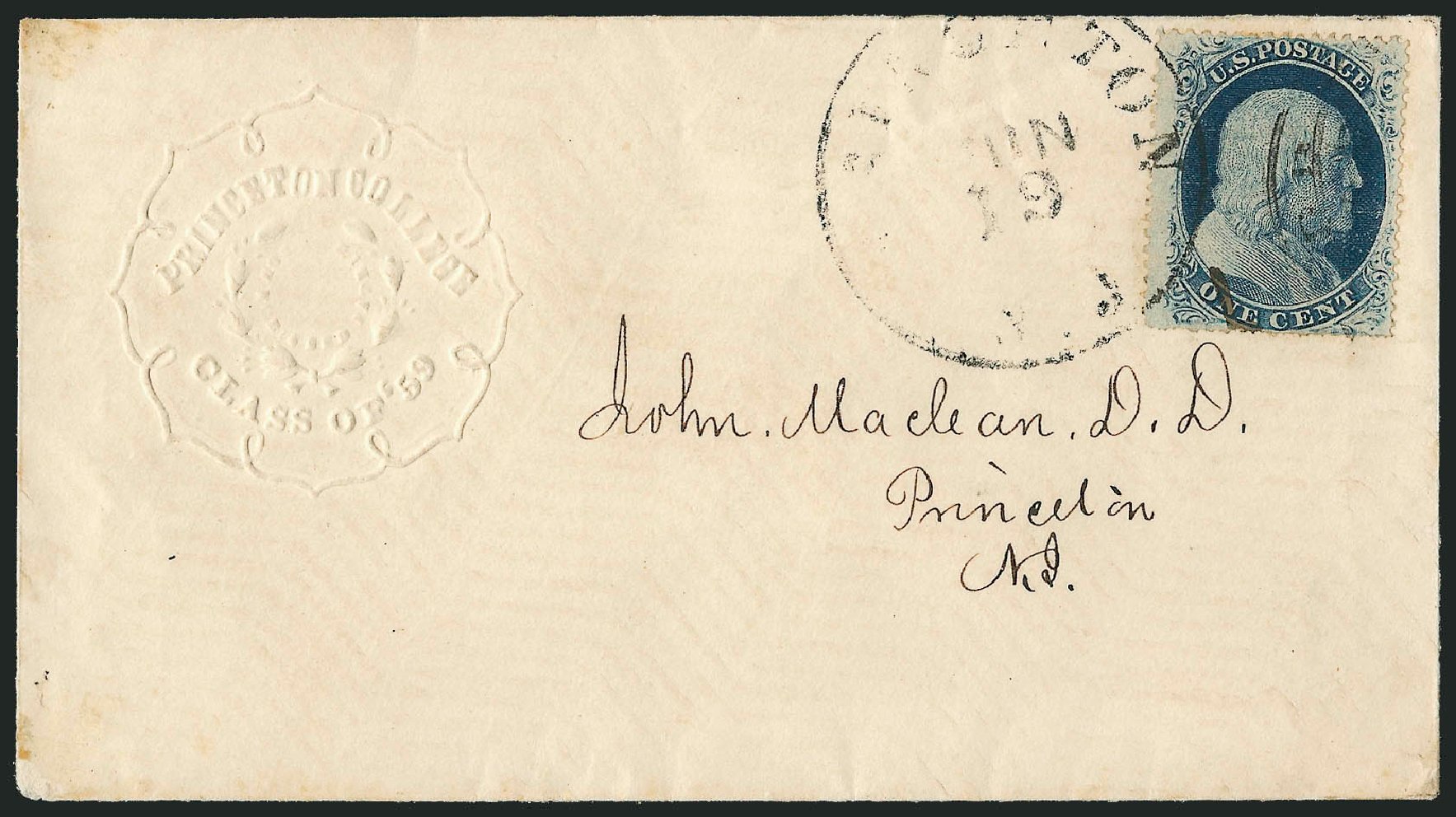 Costs of US Stamp Scott Cat. # 24 - 1857 1c Franklin. Robert Siegel Auction Galleries, Mar 2011, Sale 1006, Lot 1257