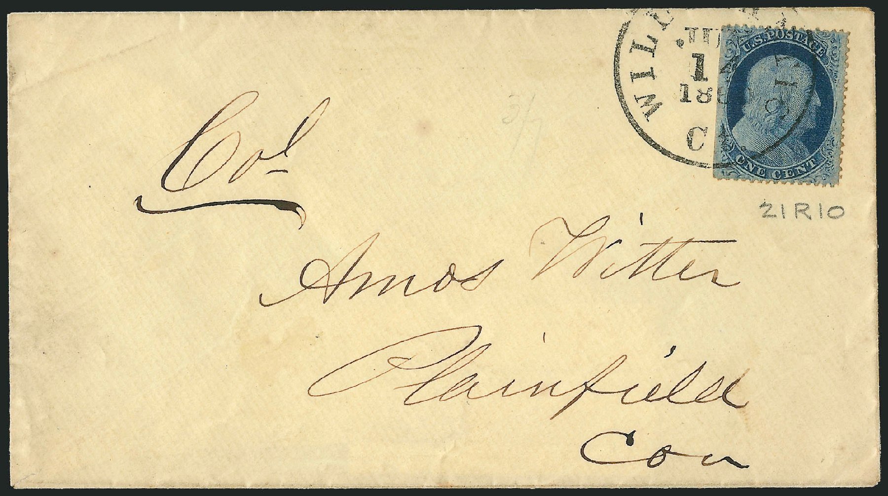 US Stamps Price Scott Catalogue # 24 - 1c 1857 Franklin. Robert Siegel Auction Galleries, Mar 2011, Sale 1006, Lot 1327