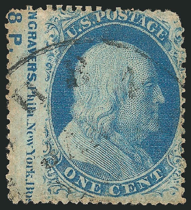 US Stamp Value Scott # 24 - 1c 1857 Franklin. Robert Siegel Auction Galleries, Dec 2011, Sale 1017, Lot 127