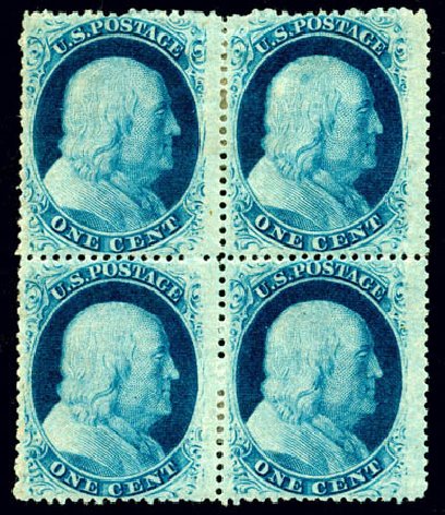 US Stamp Price Scott # 24 - 1c 1857 Franklin. Matthew Bennett International, Jun 2008, Sale 328, Lot 508