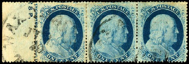 US Stamps Prices Scott Cat. #24 - 1c 1857 Franklin. Matthew Bennett International, Dec 2008, Sale 330, Lot 1448