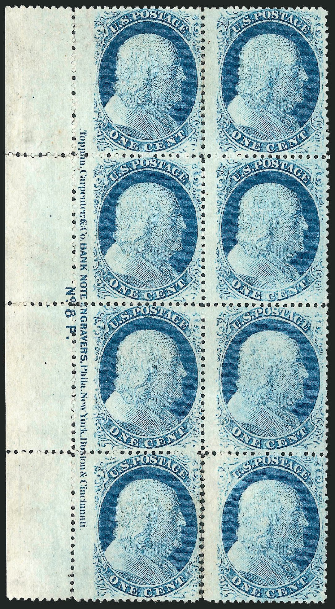 US Stamp Price Scott #24: 1857 1c Franklin. Robert Siegel Auction Galleries, Mar 2011, Sale 1006, Lot 1288