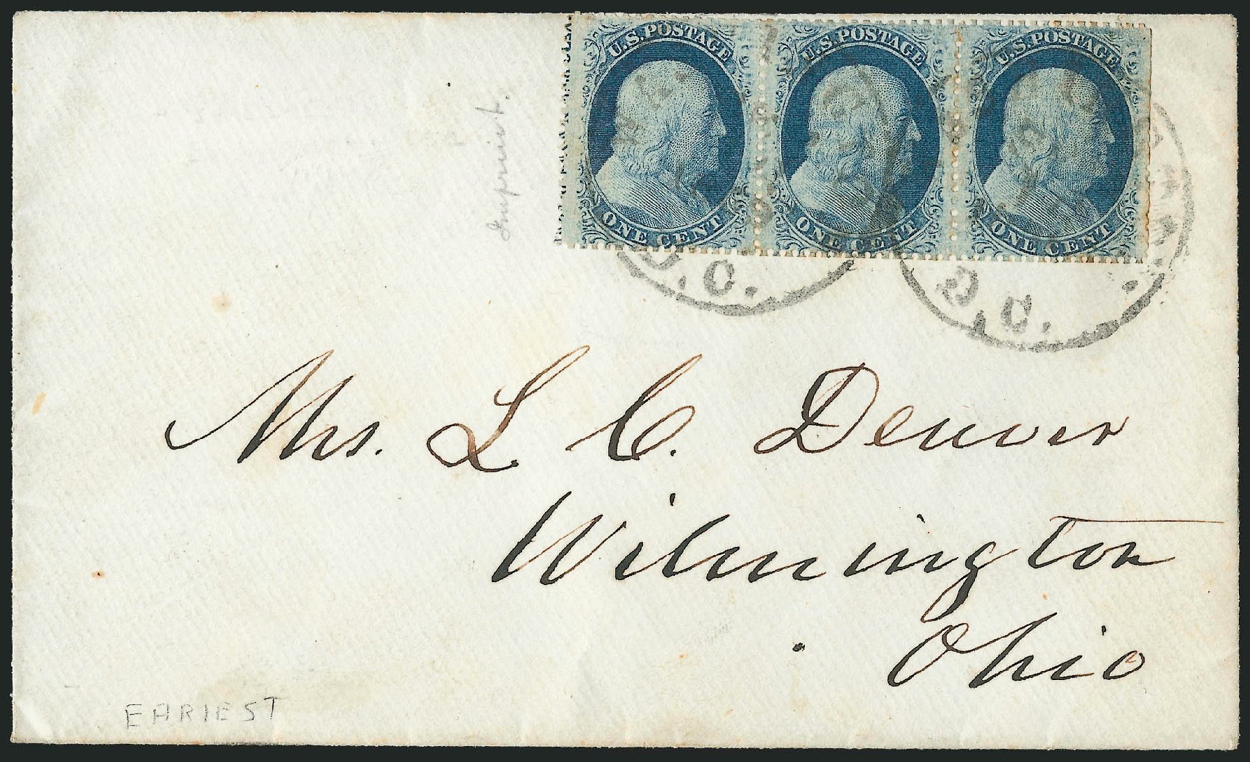US Stamps Prices Scott Cat. # 24 - 1857 1c Franklin. Robert Siegel Auction Galleries, Mar 2011, Sale 1006, Lot 1298