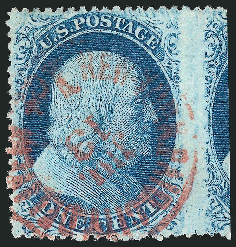 US Stamp Value Scott Catalogue # 24: 1c 1857 Franklin. Robert Siegel Auction Galleries, Mar 2011, Sale 1006, Lot 1308