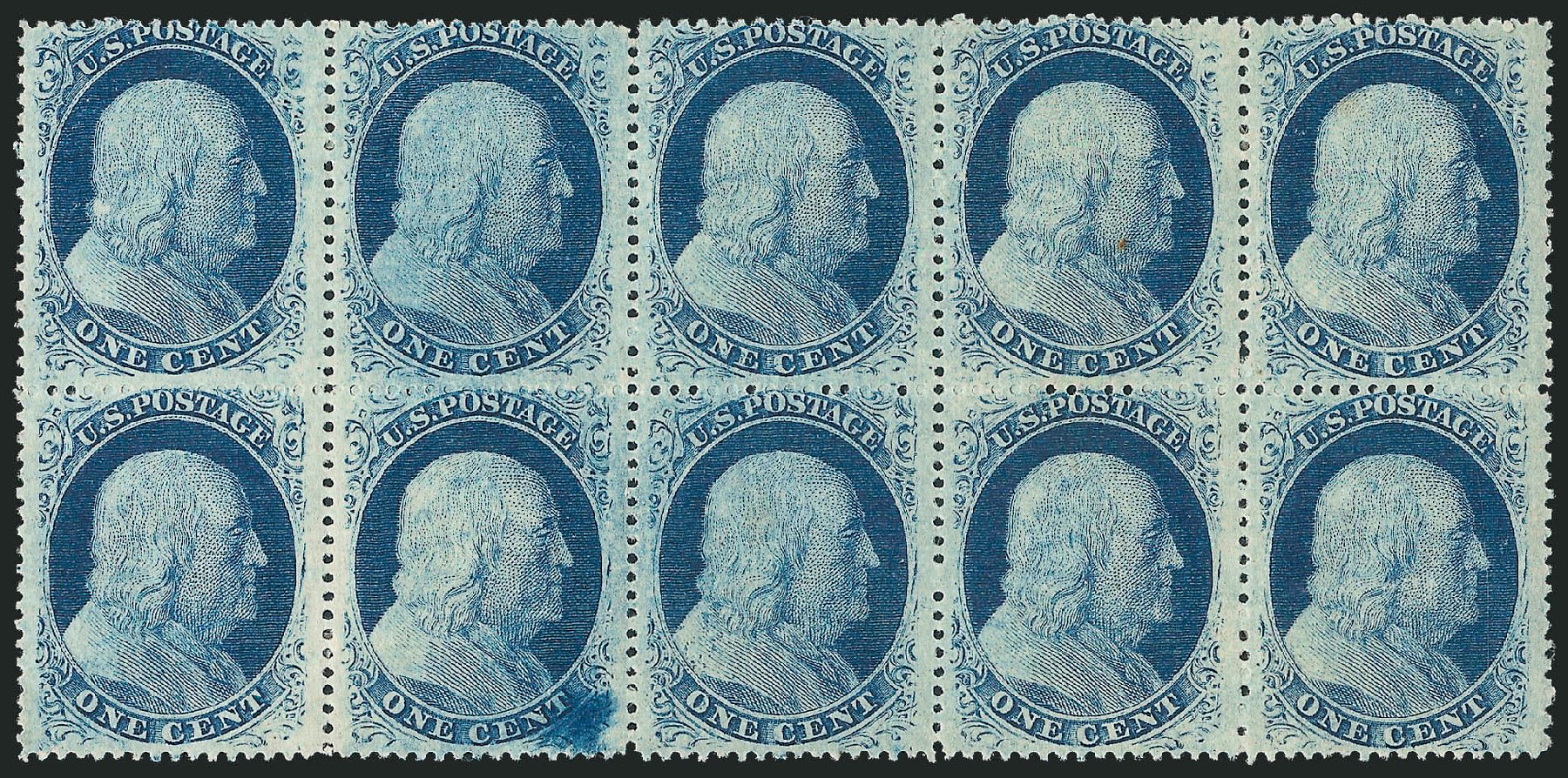 Cost of US Stamps Scott Cat. #24 - 1857 1c Franklin. Robert Siegel Auction Galleries, Mar 2012, Sale 1021, Lot 158