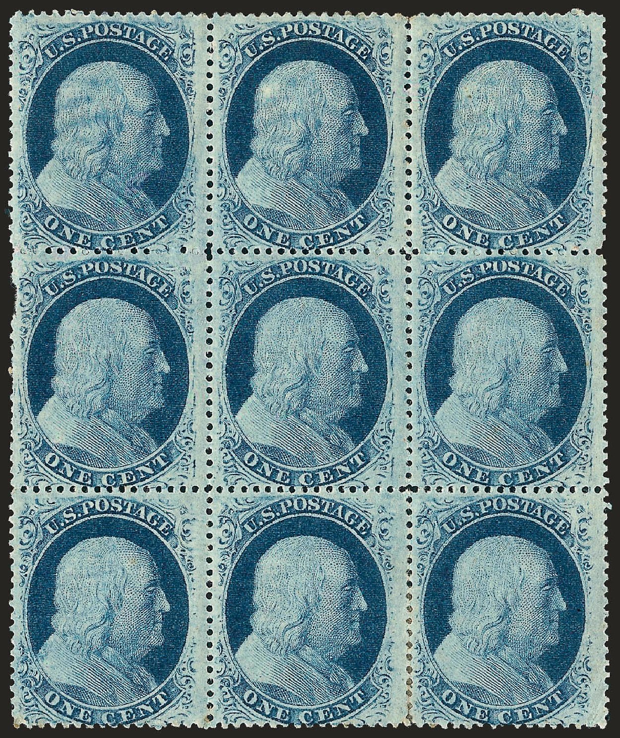 Prices of US Stamps Scott Catalog # 24 - 1857 1c Franklin. Robert Siegel Auction Galleries, Oct 2008, Sale 963, Lot 338