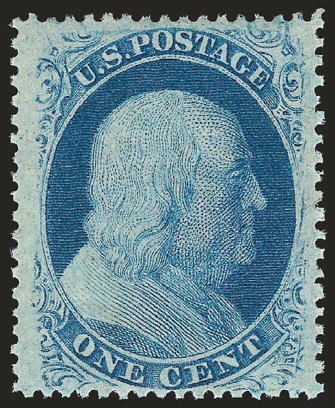 Value of US Stamp Scott Catalog # 24 - 1857 1c Franklin. Robert Siegel Auction Galleries, Sep 2009, Sale 976, Lot 1208