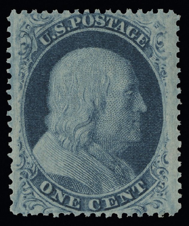 US Stamp Prices Scott # 24 - 1857 1c Franklin. Spink Shreves Galleries, Aug 2013, Sale 144, Lot 118