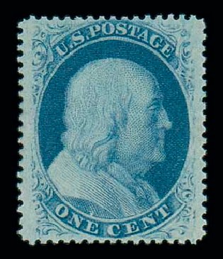 Price of US Stamp Scott Catalogue #24 - 1857 1c Franklin. Matthew Bennett International, Dec 2007, Sale 324, Lot 1049