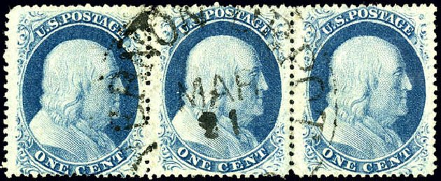 US Stamps Values Scott Catalogue #24 - 1c 1857 Franklin. Matthew Bennett International, Dec 2008, Sale 330, Lot 1449