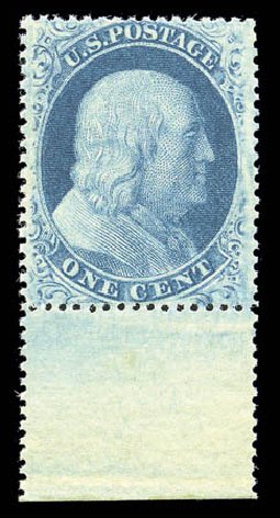 Cost of US Stamps Scott Catalog # 24 - 1c 1857 Franklin. Matthew Bennett International, Sep 2010, Sale 331, Lot 359